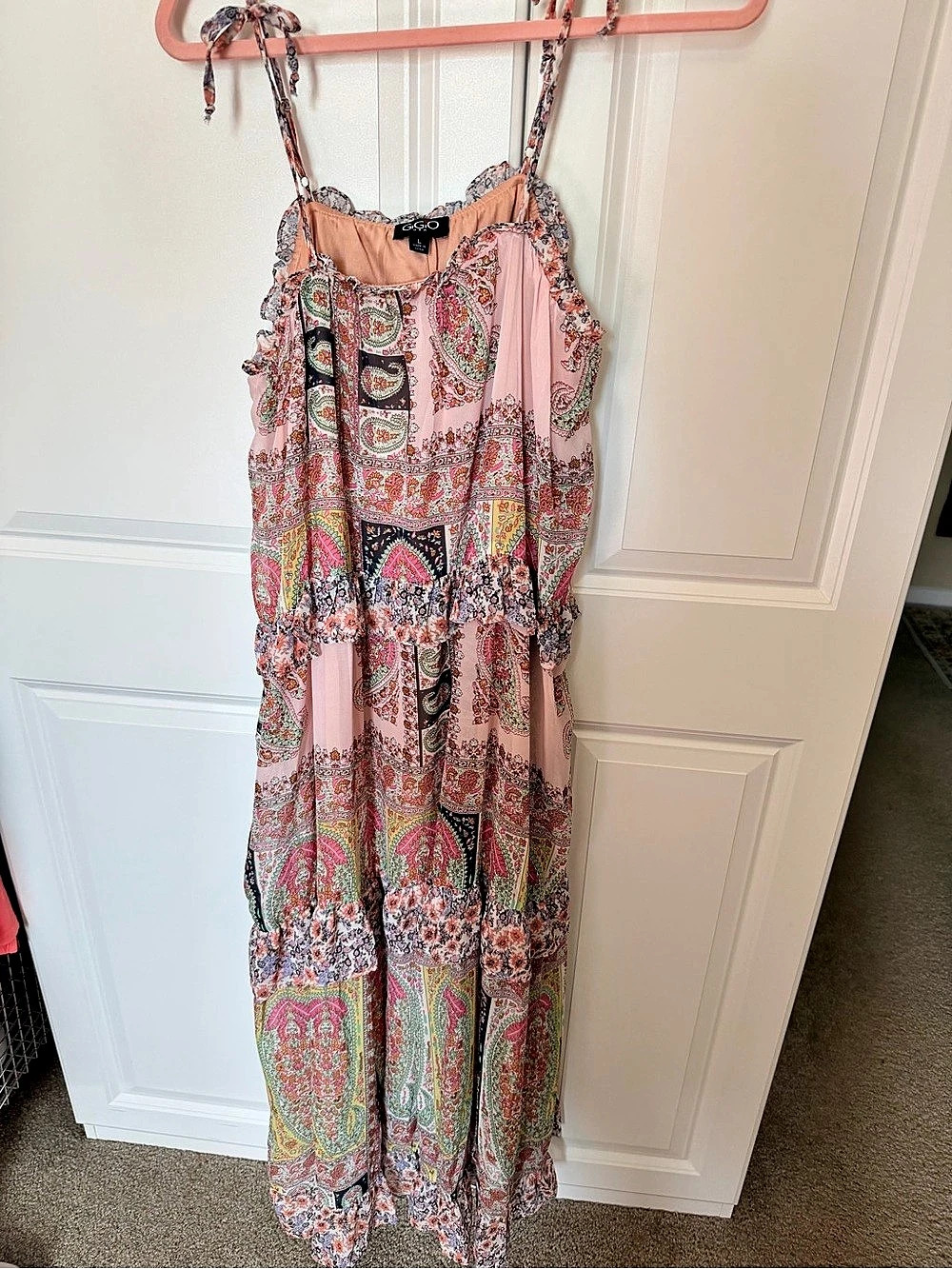 GiGi USA Paisley Maxi Dress in Pink Size Large Like New
